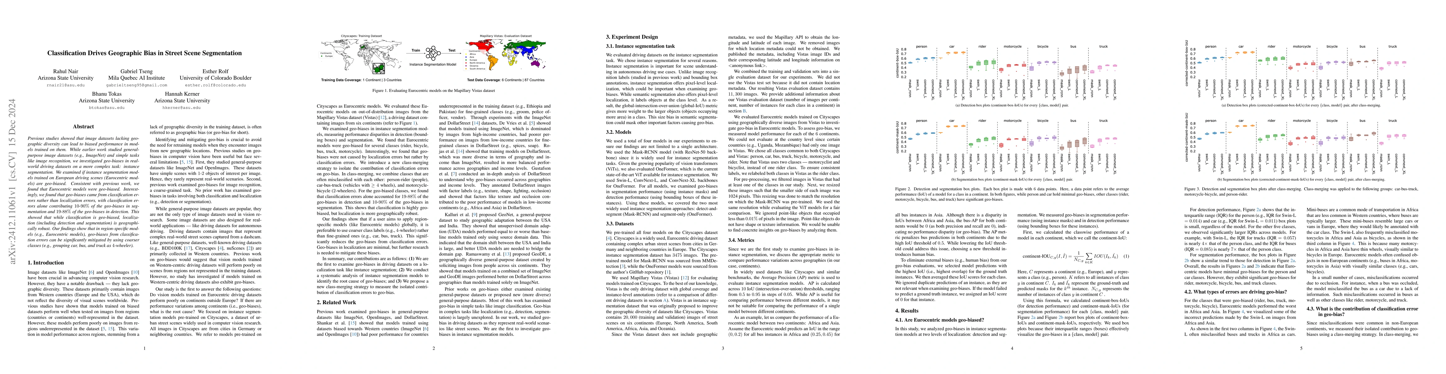 Thumbnail for Classification Drives Geographic Bias in Street Scene Segmentation