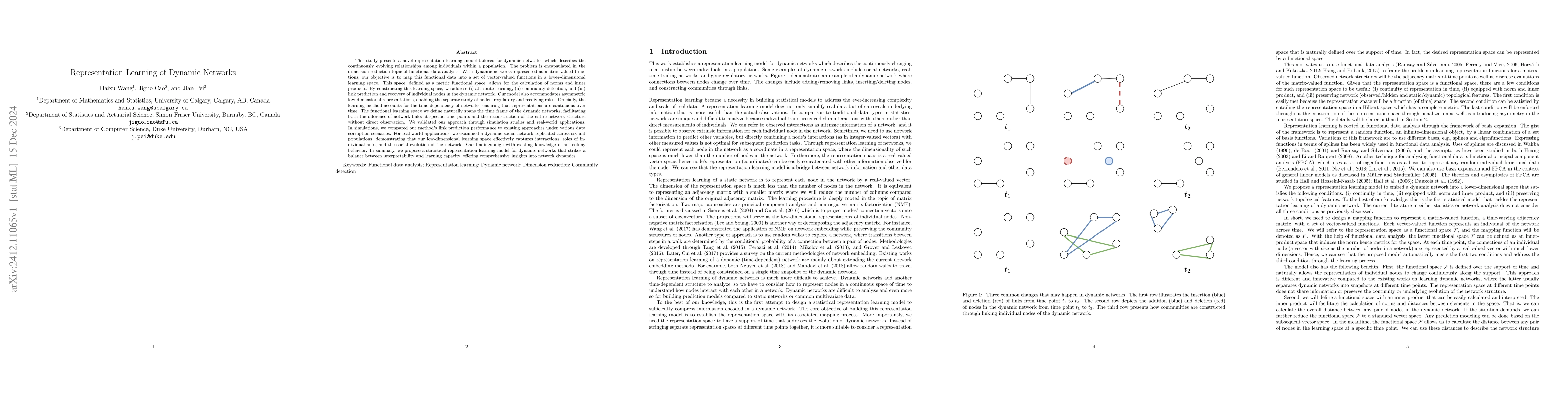 Thumbnail for Representation learning of dynamic networks