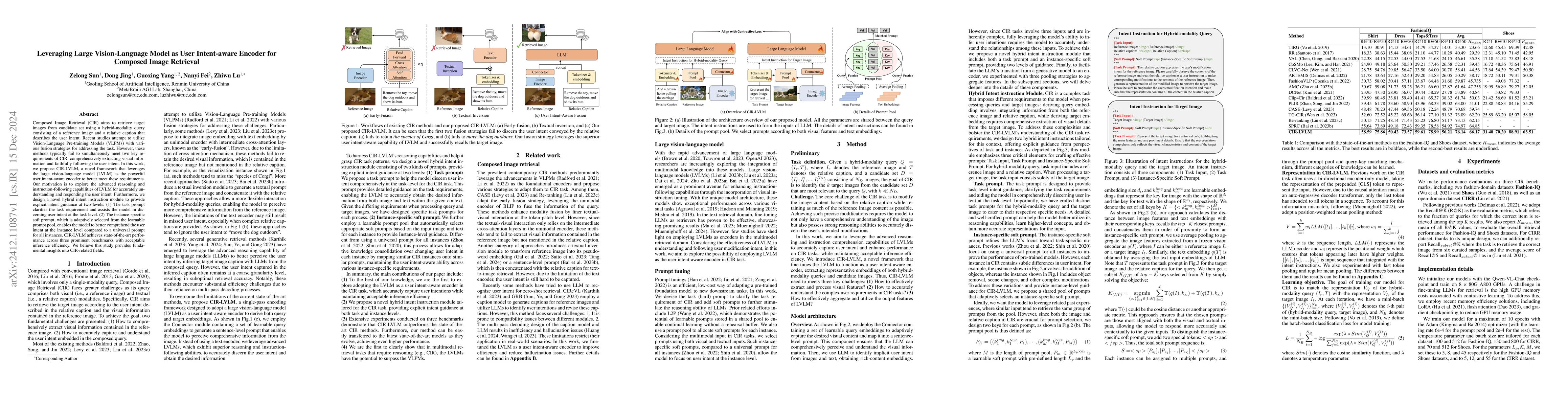 Thumbnail for Leveraging Large Vision-Language Model as User Intent-aware Encoder for
  Composed Image Retrieval