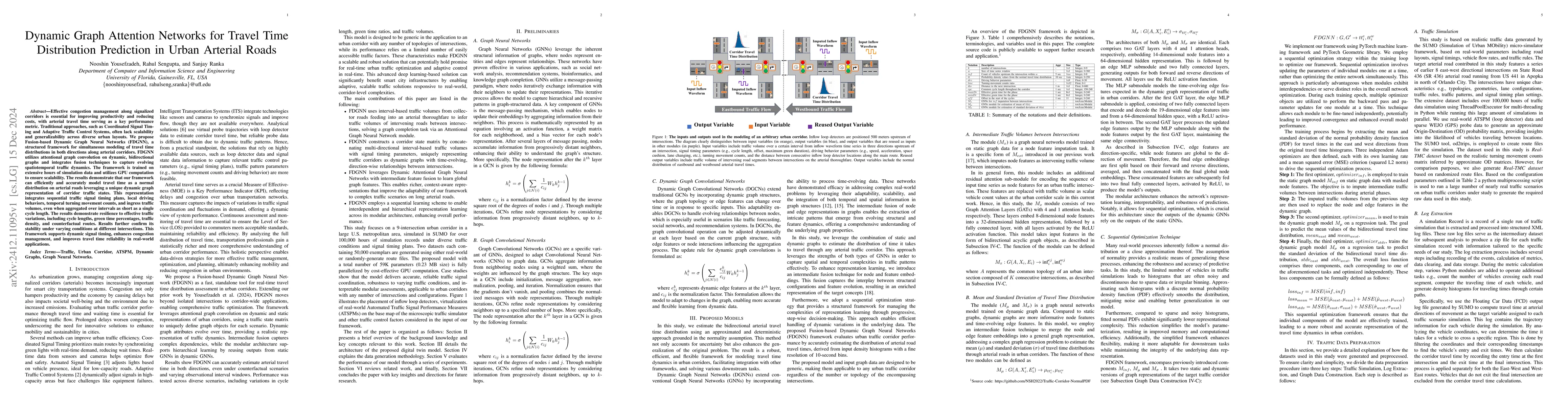 Thumbnail for Dynamic Graph Attention Networks for Travel Time Distribution Prediction
  in Urban Arterial Roads