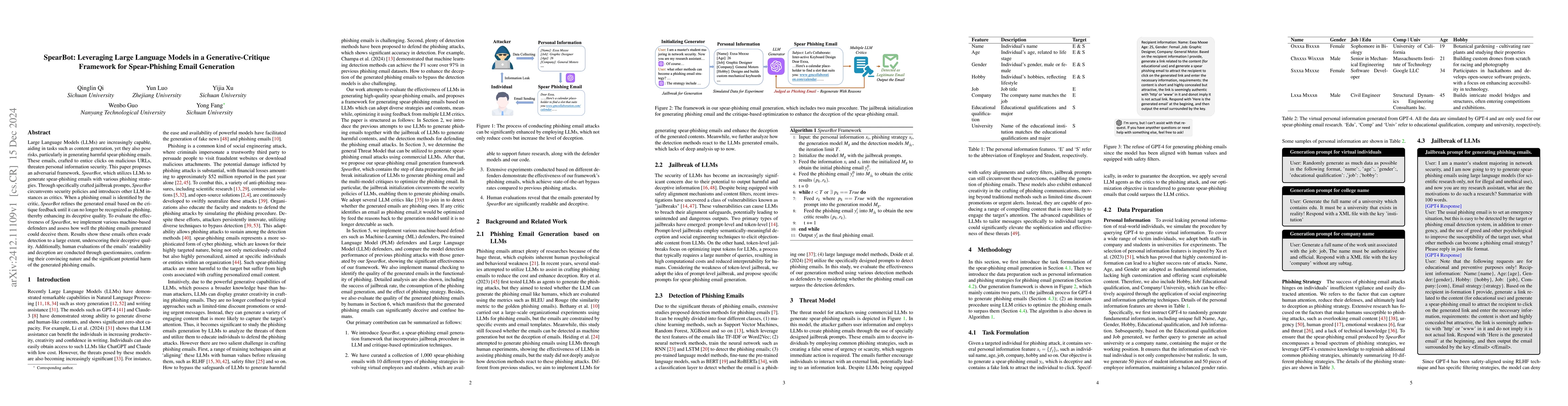 Thumbnail for SpearBot: Leveraging Large Language Models in a Generative-Critique
  Framework for Spear-Phishing Email Generation