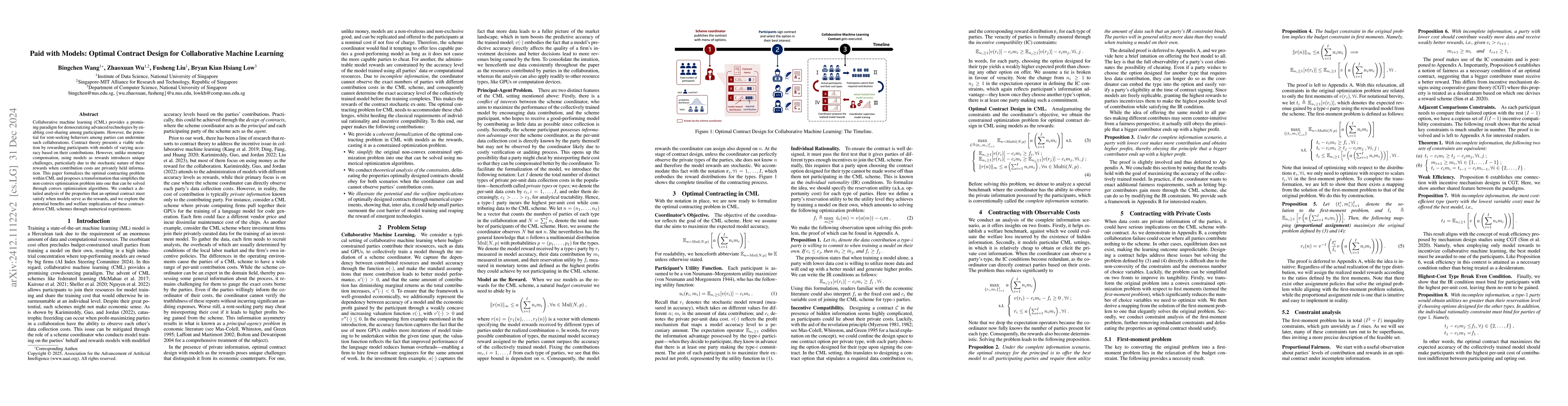 Thumbnail for Paid with Models: Optimal Contract Design for Collaborative Machine
  Learning
