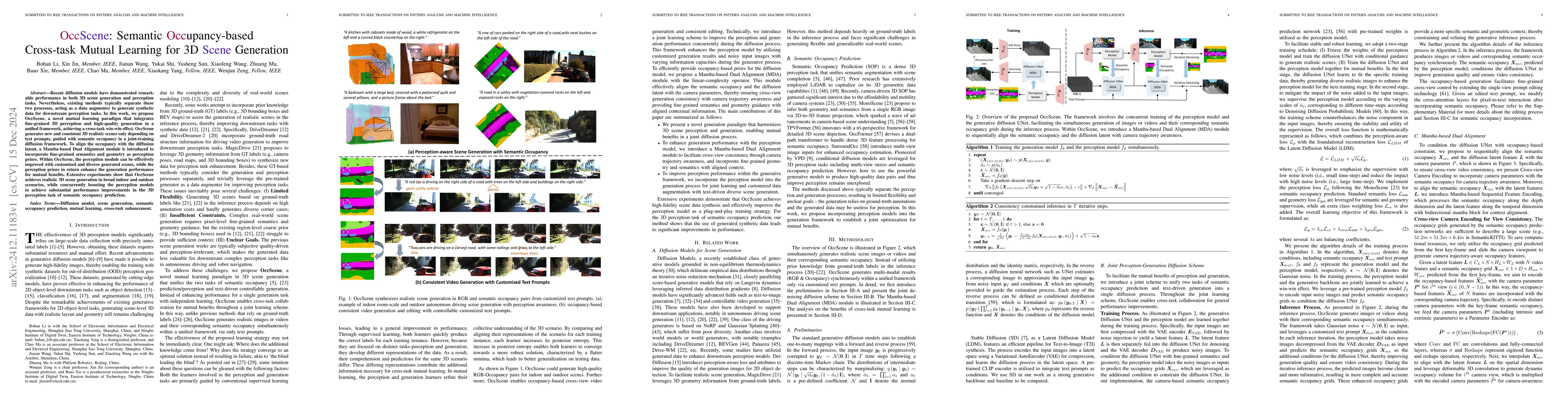 Thumbnail for OccScene: Semantic Occupancy-based Cross-task Mutual Learning for 3D
  Scene Generation