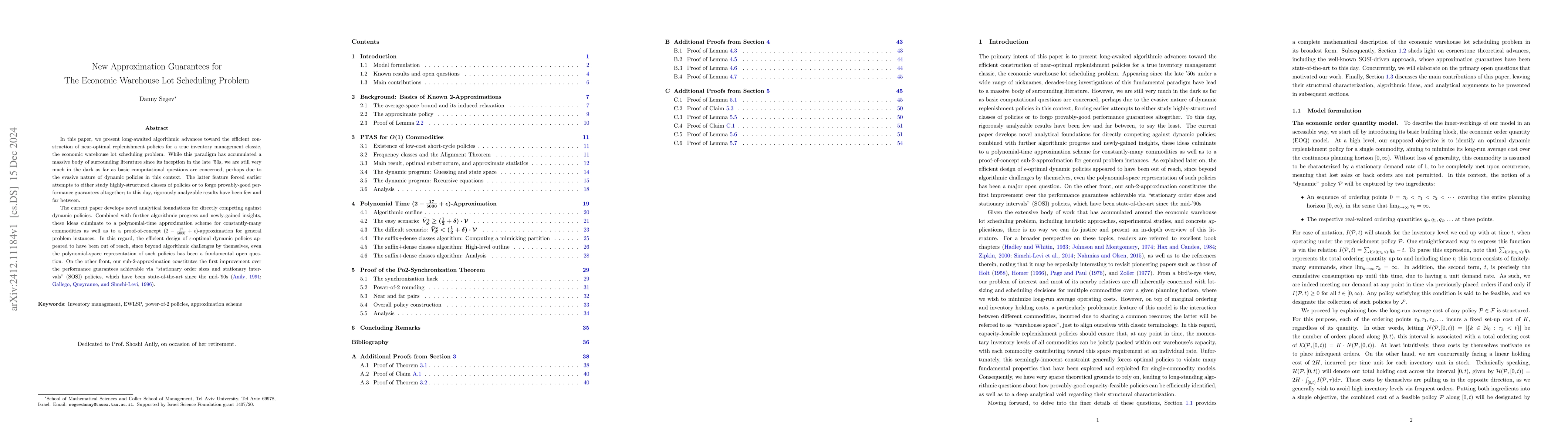 Thumbnail for New Approximation Guarantees for The Economic Warehouse Lot Scheduling
  Problem
