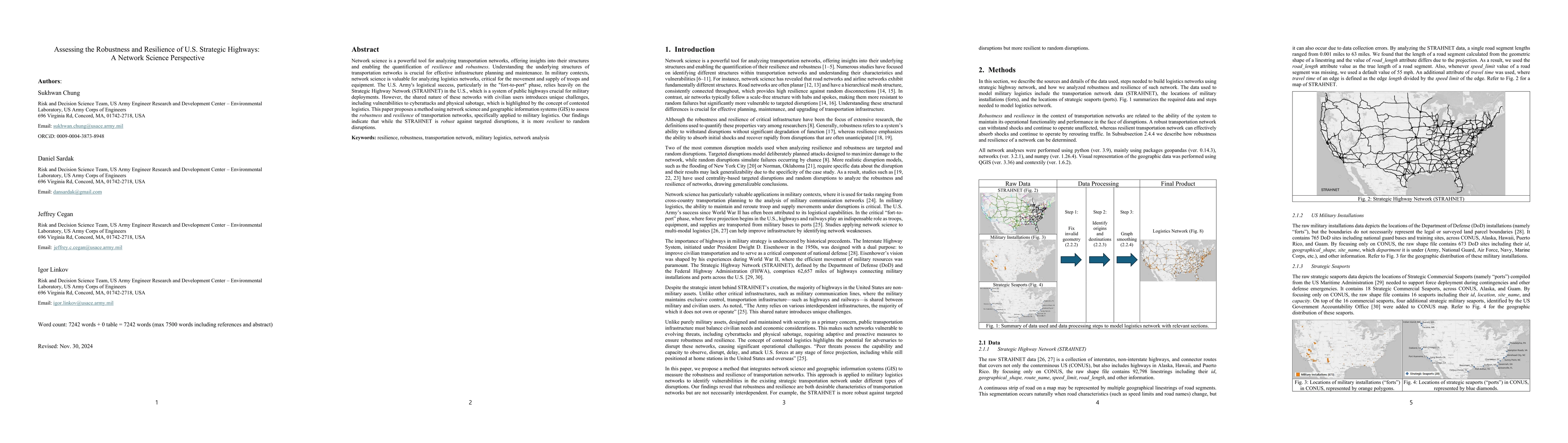 Thumbnail for Assessing the Robustness and Resilience of U.S. Strategic Highways: A
  Network Science Perspective