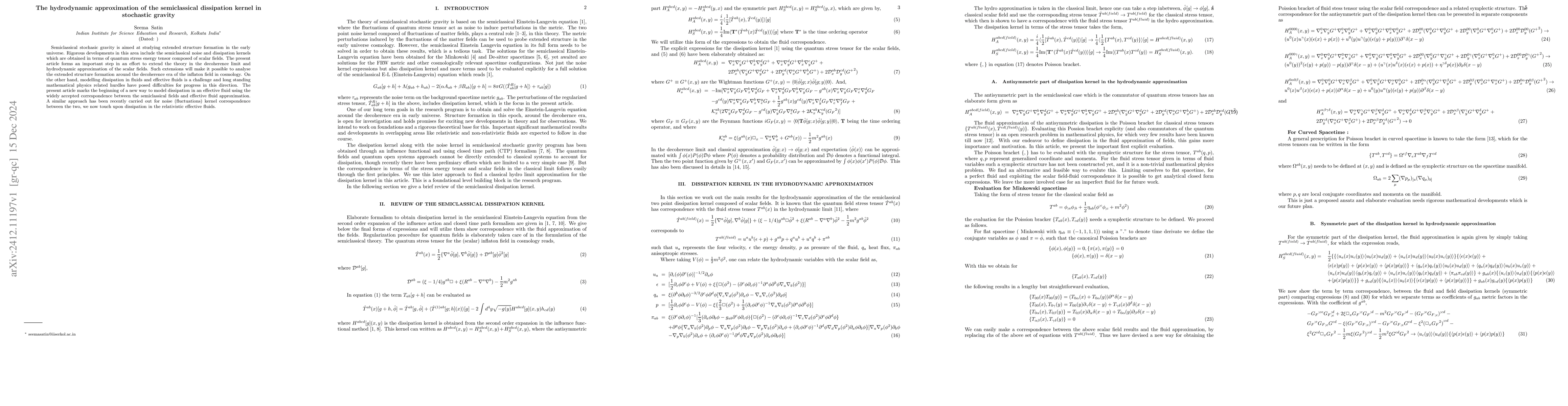Thumbnail for The hydrodynamic approximation of the semiclassical dissipation kernel
  in stochastic gravity