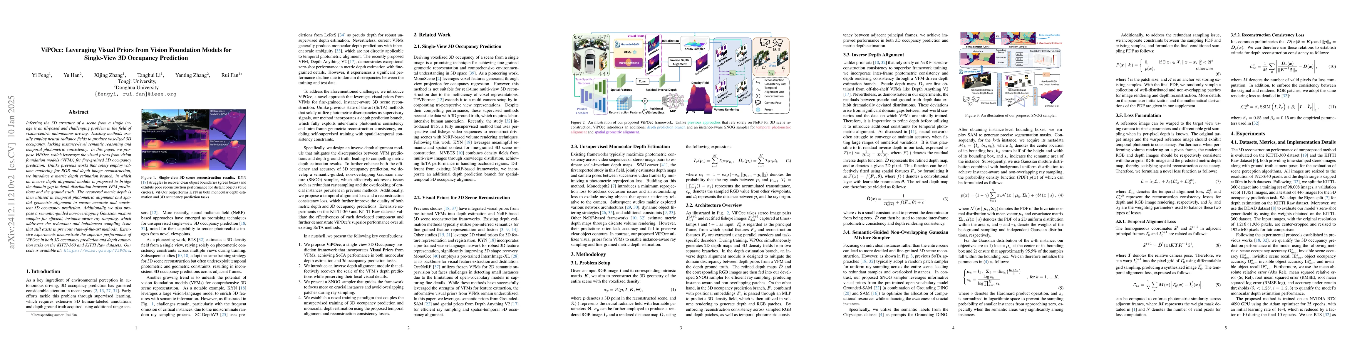 Thumbnail for ViPOcc: Leveraging Visual Priors from Vision Foundation Models for
  Single-View 3D Occupancy Prediction