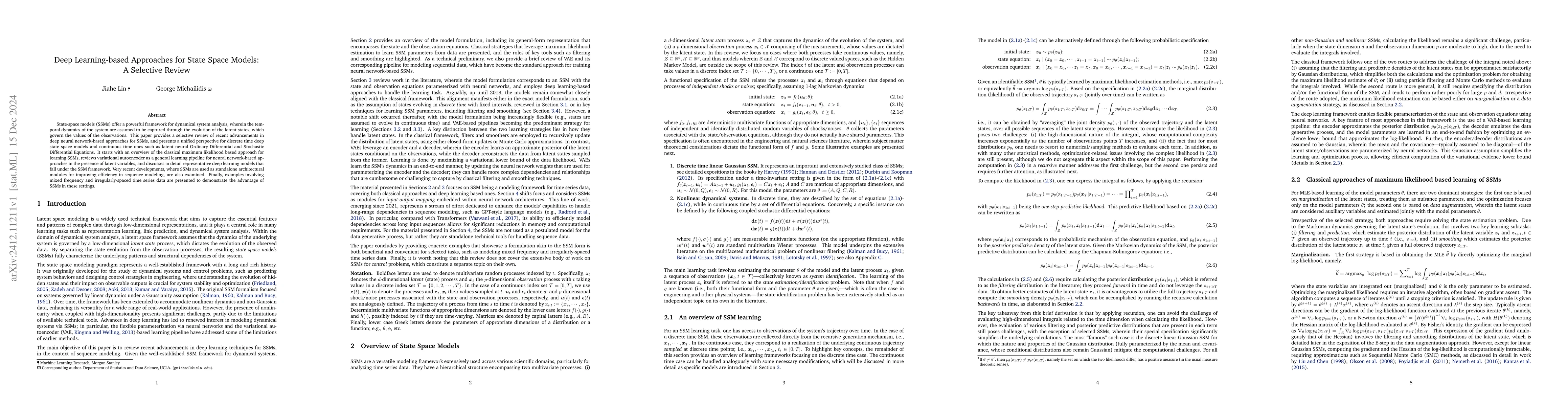 Thumbnail for Deep Learning-based Approaches for State Space Models: A Selective
  Review