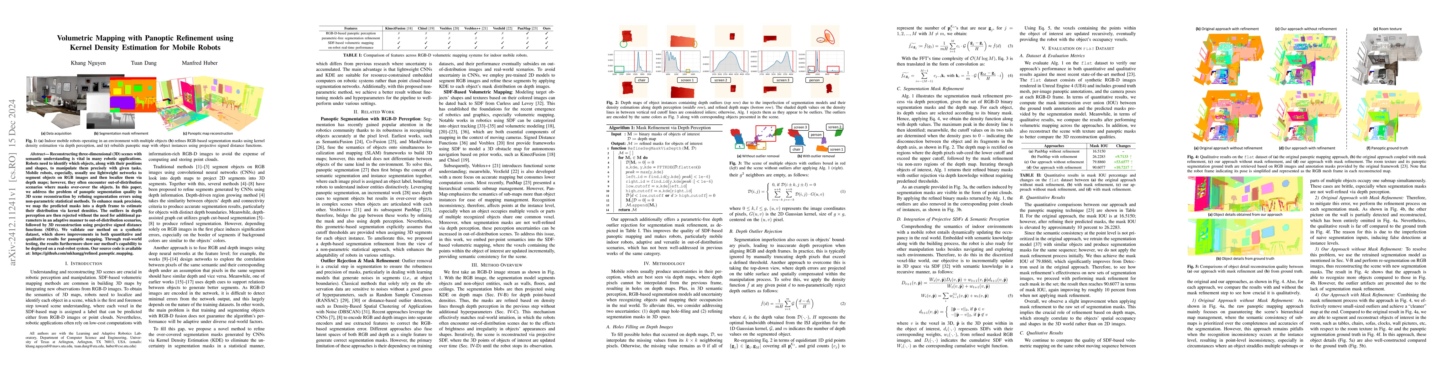 Thumbnail for Volumetric Mapping with Panoptic Refinement via Kernel Density
  Estimation for Mobile Robots