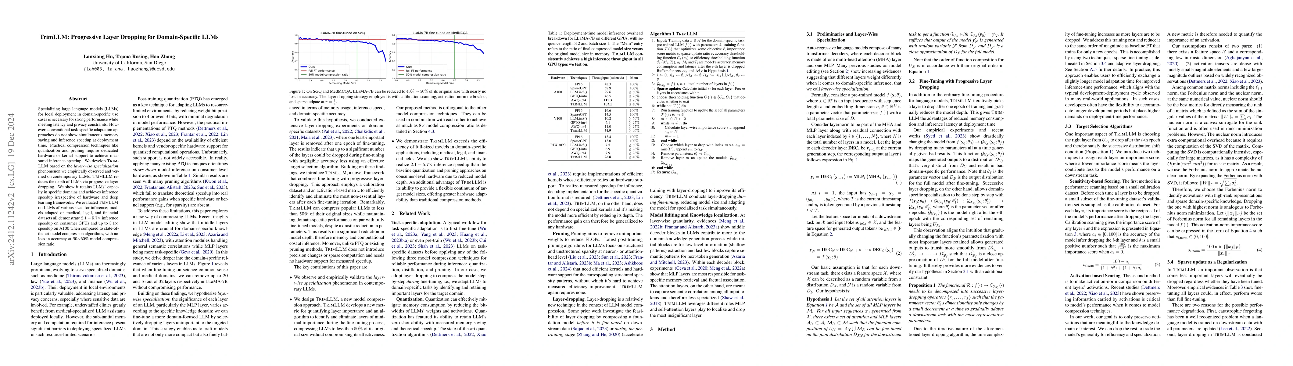 Thumbnail for TrimLLM: Progressive Layer Dropping for Domain-Specific LLMs