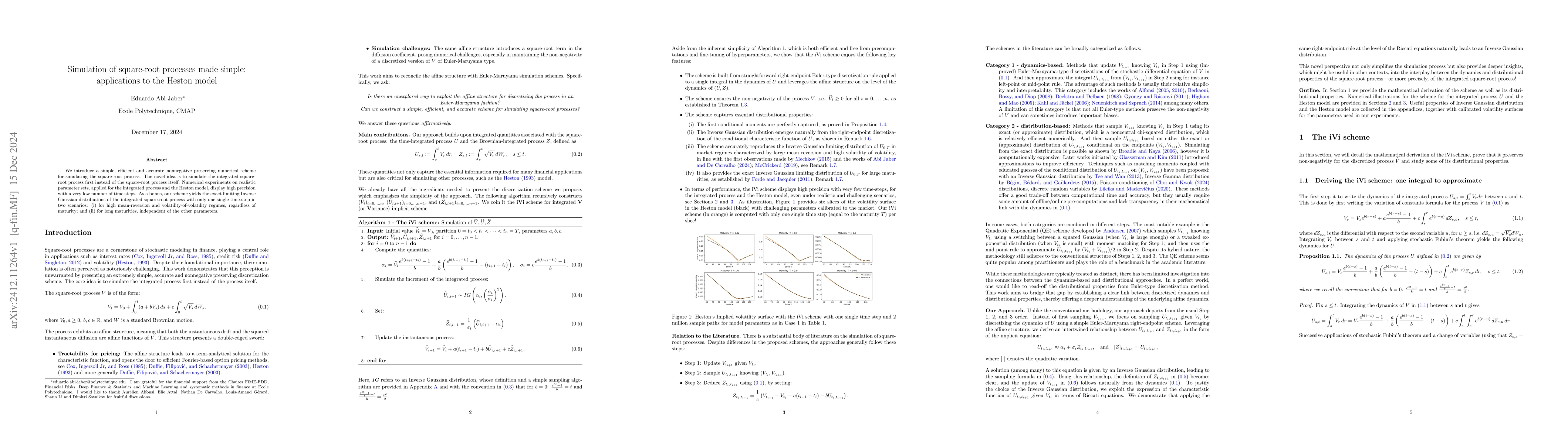 Thumbnail for Simulation of square-root processes made simple: applications to the
  Heston model