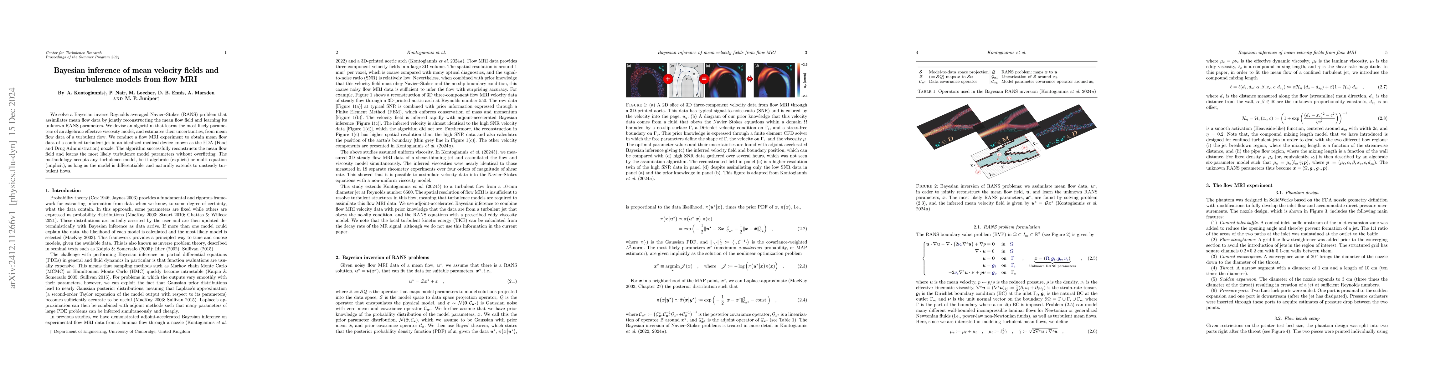 Thumbnail for Bayesian inference of mean velocity fields and turbulence models from
  flow MRI