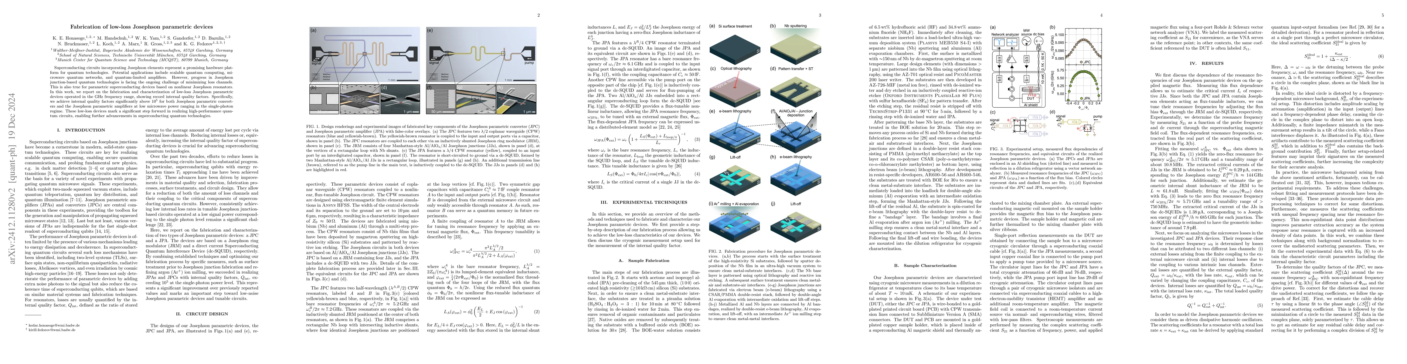 Thumbnail for Fabrication of low-loss Josephson parametric devices