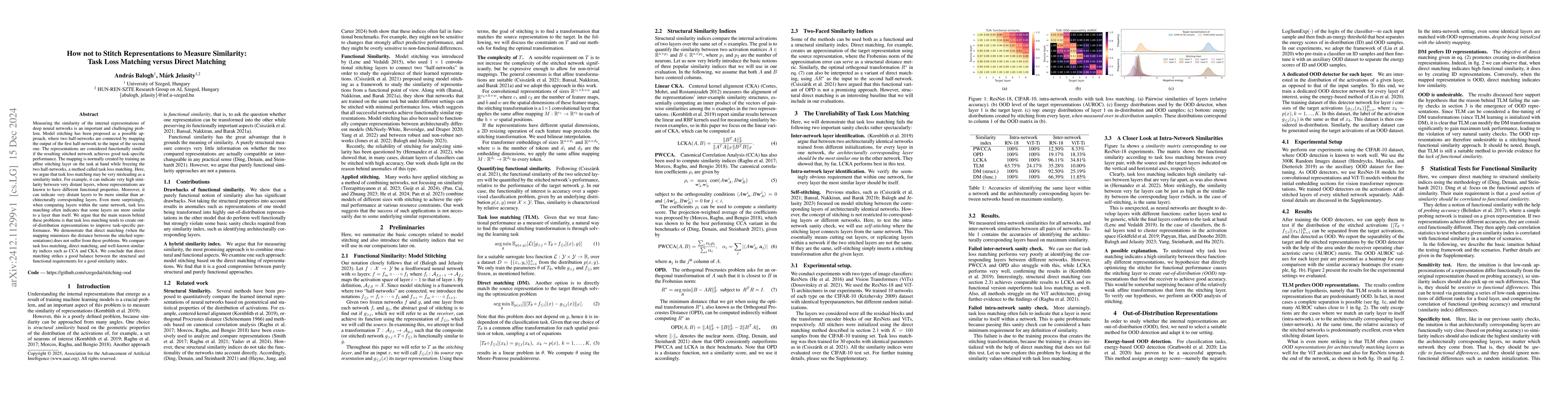 Thumbnail for How not to Stitch Representations to Measure Similarity: Task Loss
  Matching versus Direct Matching