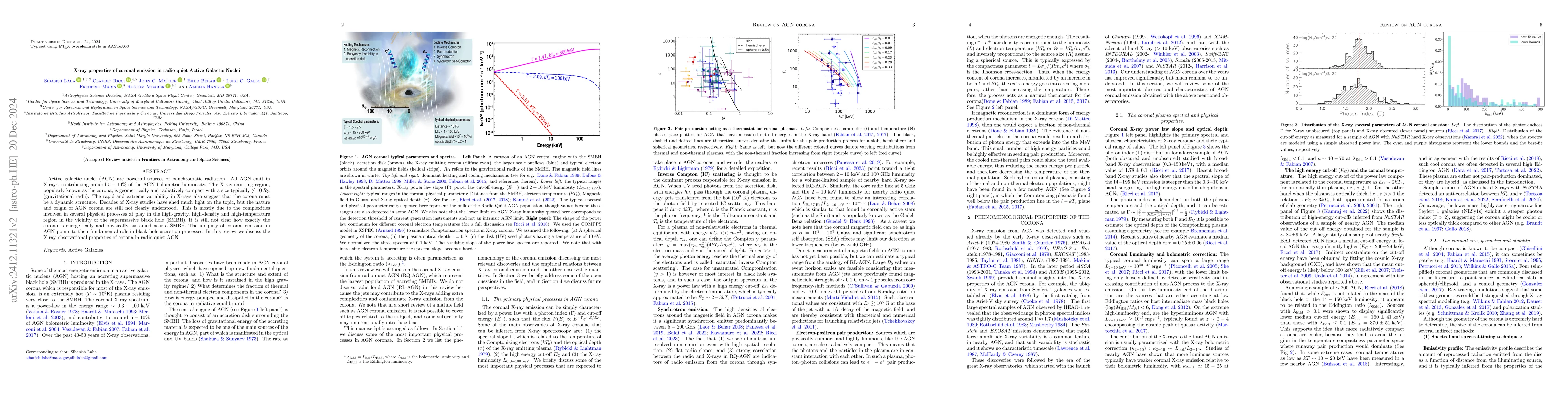 Thumbnail for X-ray properties of coronal emission in radio quiet Active Galactic
  Nuclei