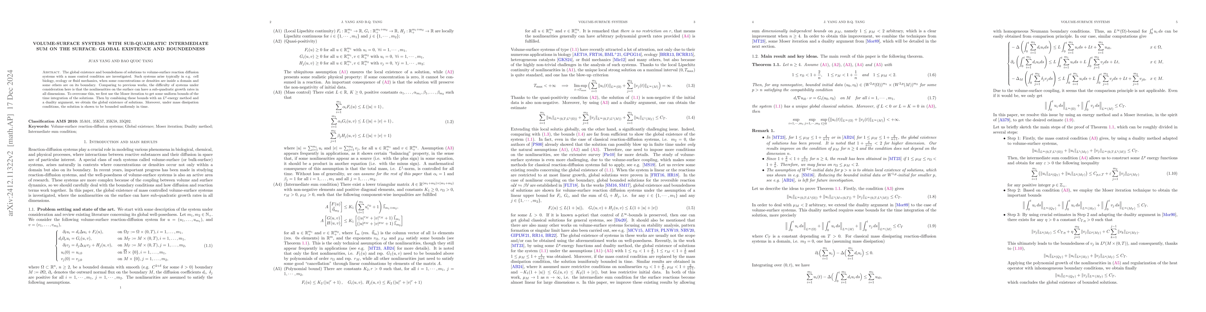 Thumbnail for Volume-surface systems with sub-quadratic intermediate sum on the
  surface: Global existence and boundedness