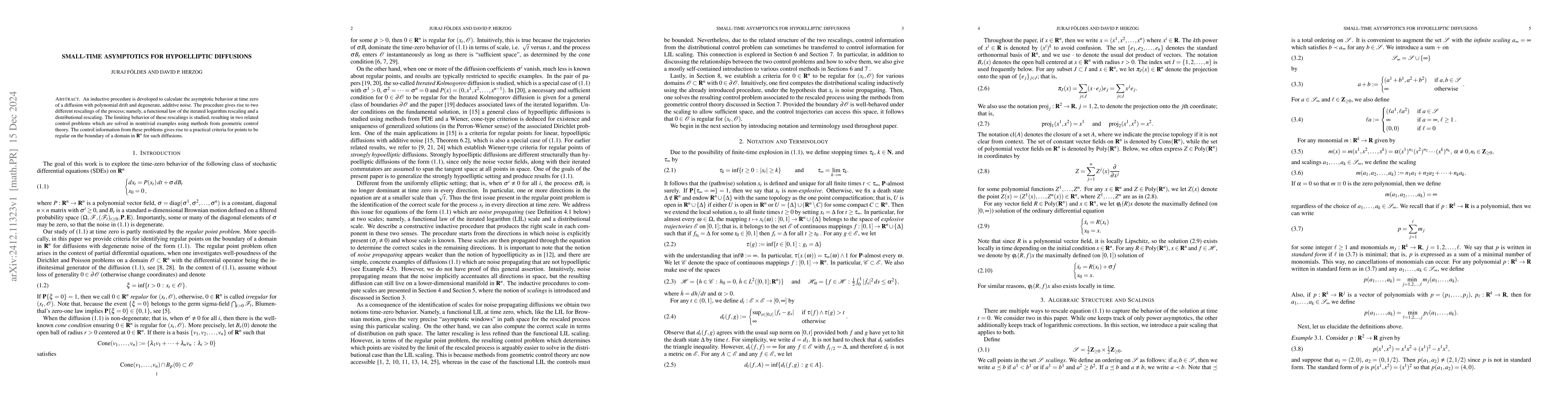 Thumbnail for Small-time asymptotics for hypoelliptic diffusions