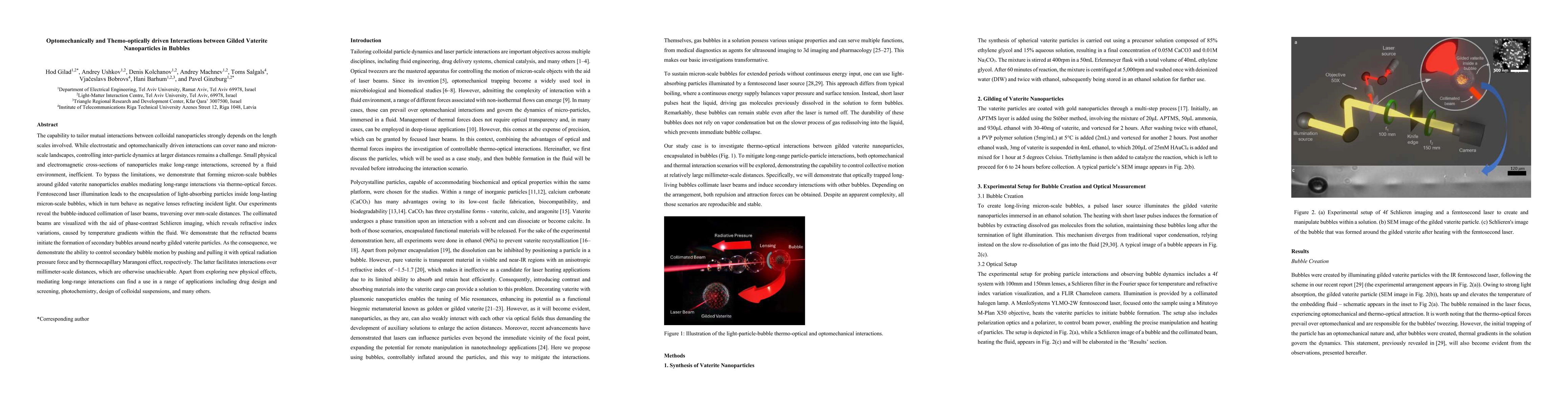 Thumbnail for Optomechanically and Themo-optically driven Interactions between Gilded
  Vaterite Nanoparticles in Bubbles