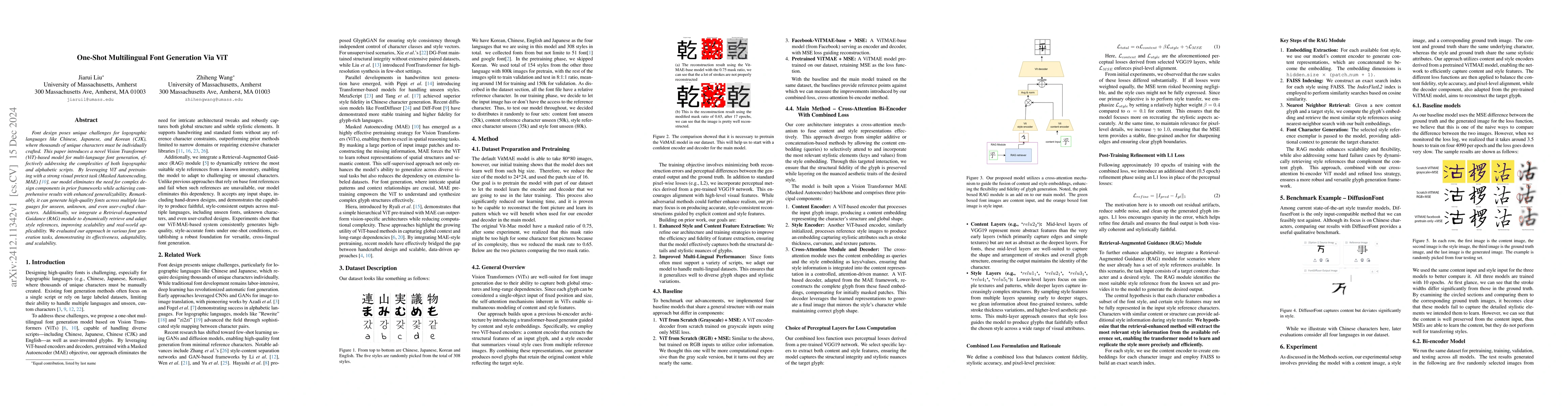 Thumbnail for One-Shot Multilingual Font Generation Via ViT