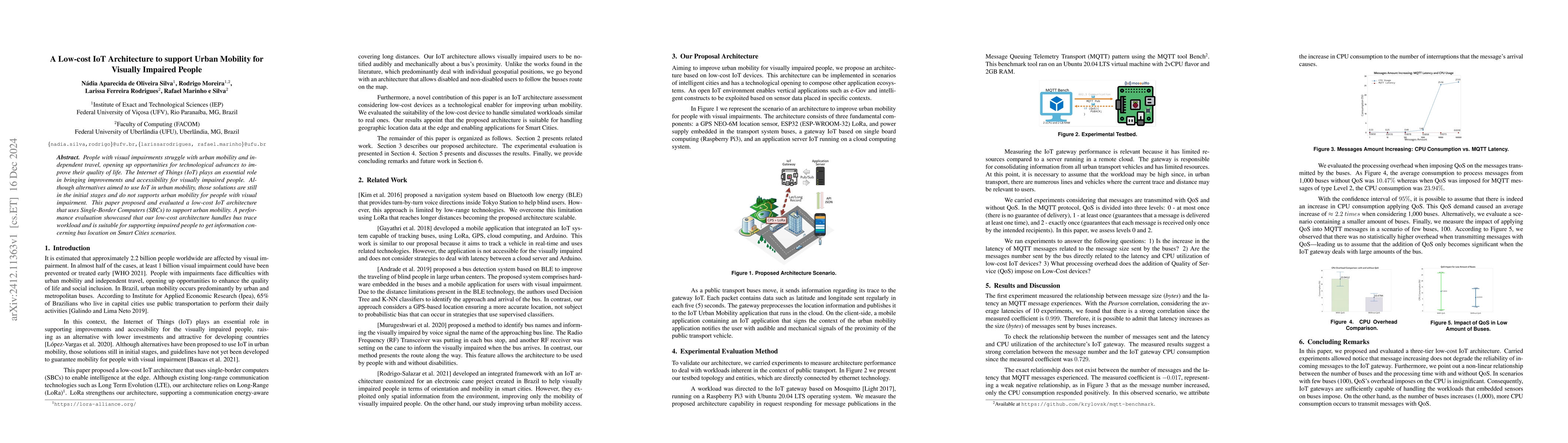 Thumbnail for A Low-cost IoT Architecture to support Urban Mobility for Visually
  Impaired People