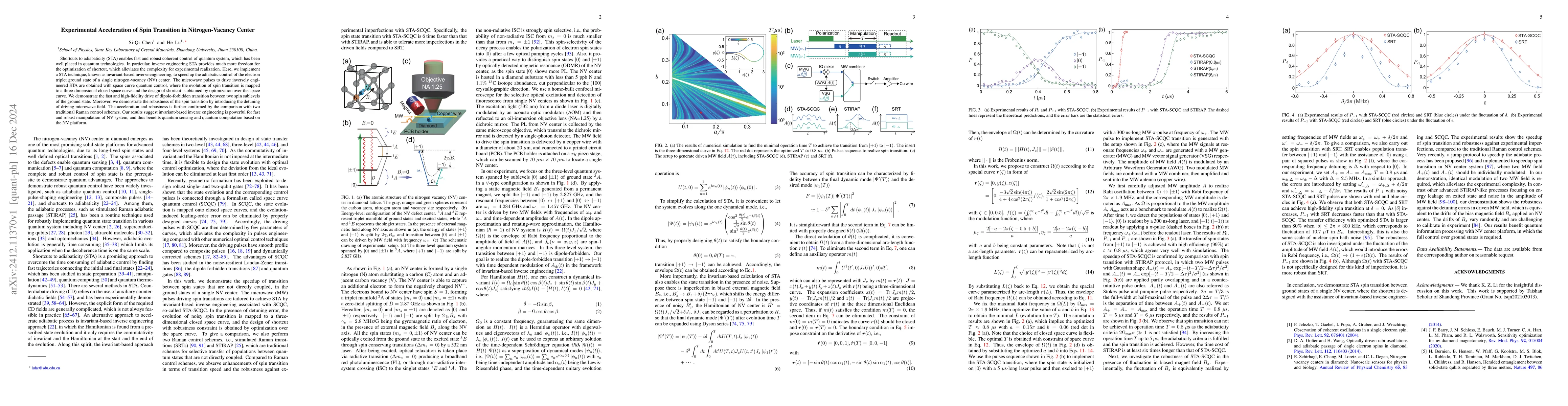 Thumbnail for Experimental Acceleration of Spin Transition in Nitrogen-Vacancy Center