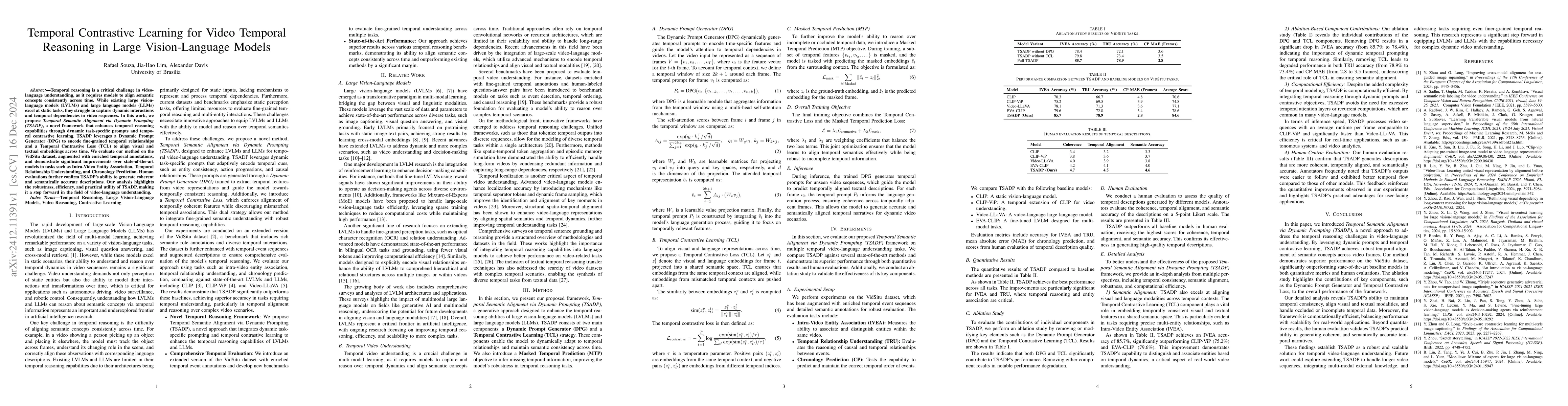 Thumbnail for Temporal Contrastive Learning for Video Temporal Reasoning in Large
  Vision-Language Models