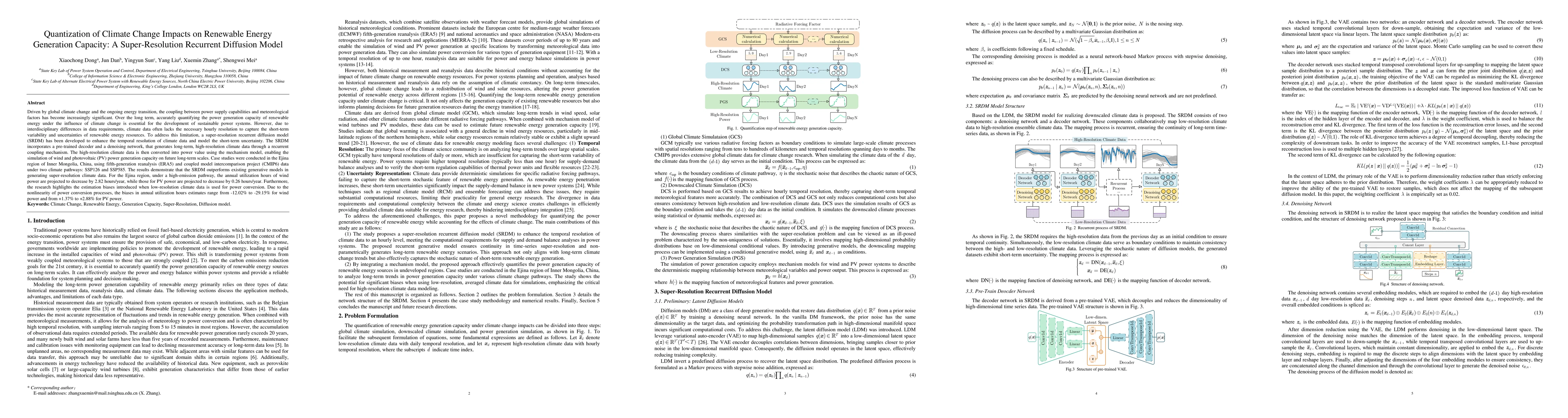 Thumbnail for Quantization of Climate Change Impacts on Renewable Energy Generation
  Capacity: A Super-Resolution Recurrent Diffusion Model