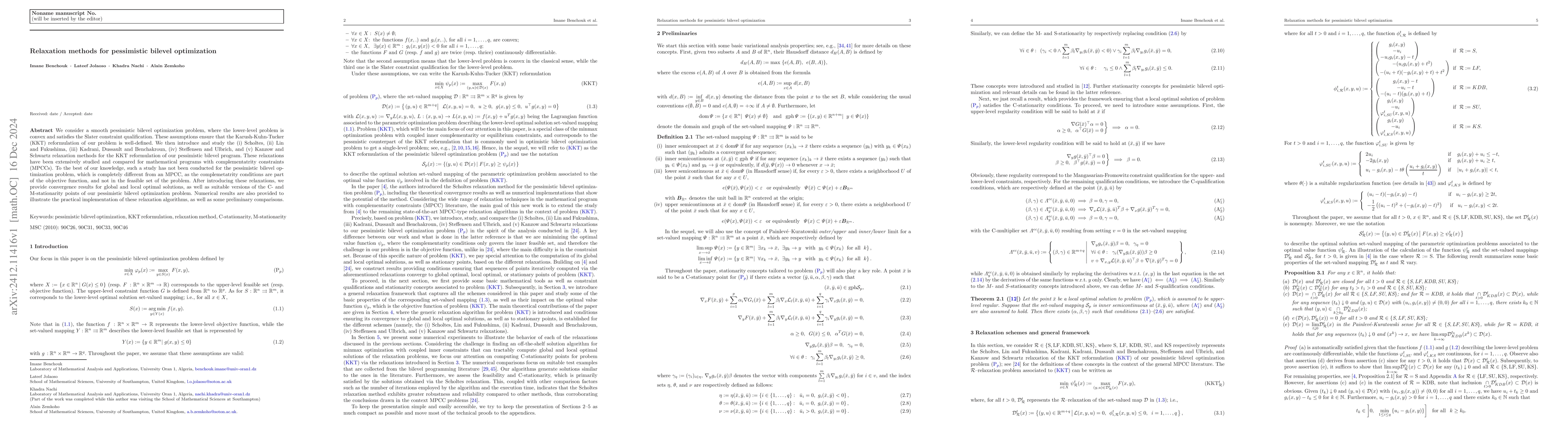 Thumbnail for Relaxation methods for pessimistic bilevel optimization
