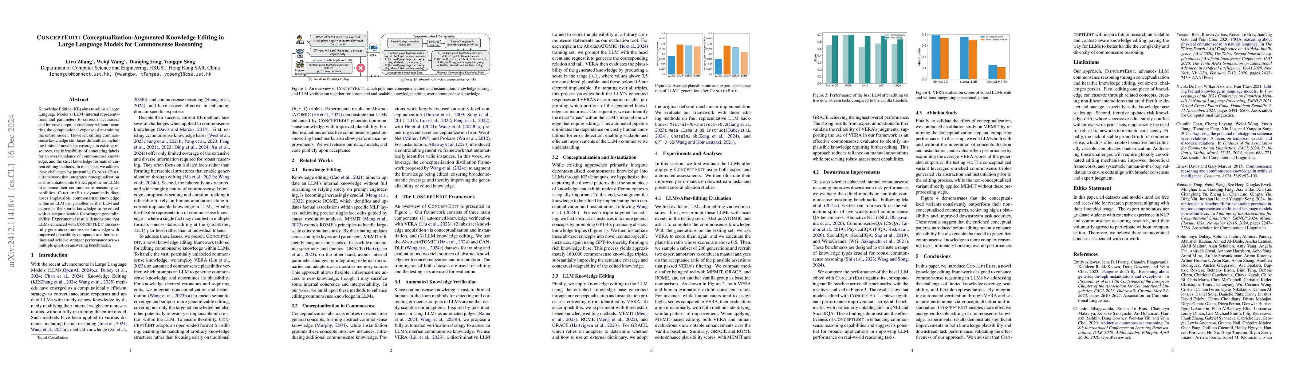 Thumbnail for ConceptEdit: Conceptualization-Augmented Knowledge Editing in Large
  Language Models for Commonsense Reasoning