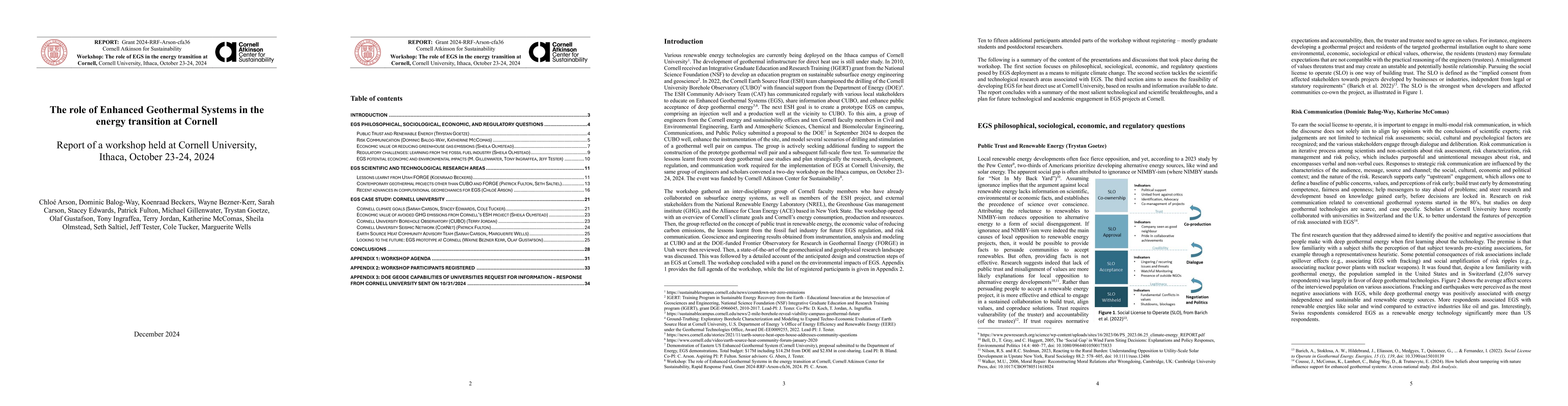 Thumbnail for The role of Enhanced Geothermal Systems in the energy transition at
  Cornell -- Report of a workshop held at Cornell University, Ithaca, October
  23-24, 2024