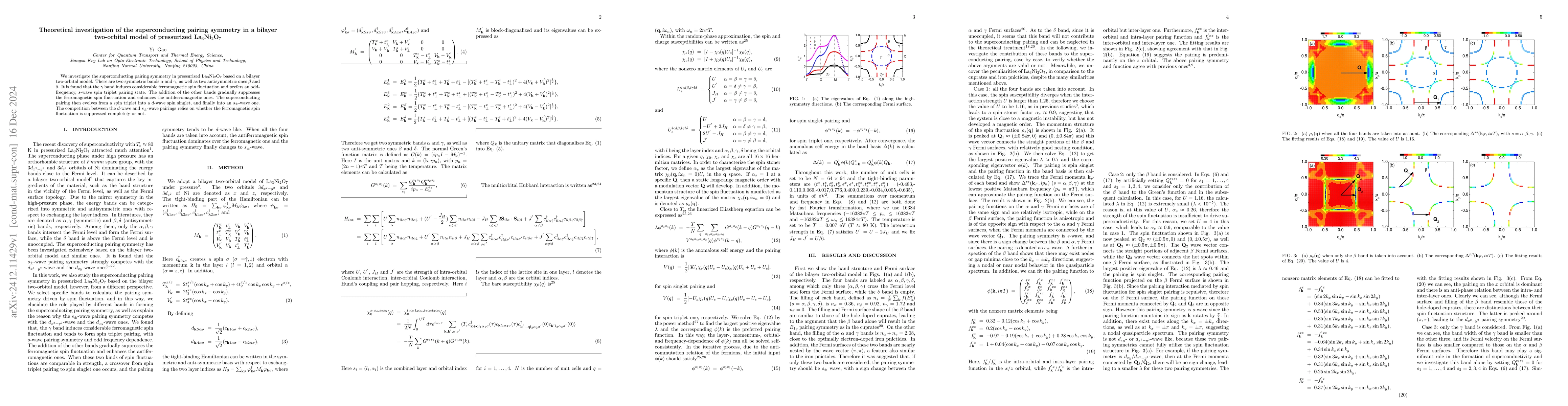 Thumbnail for Theoretical investigation of the superconducting pairing symmetry in a
  bilayer two-orbital model of pressurized La$_3$Ni$_2$O$_7$