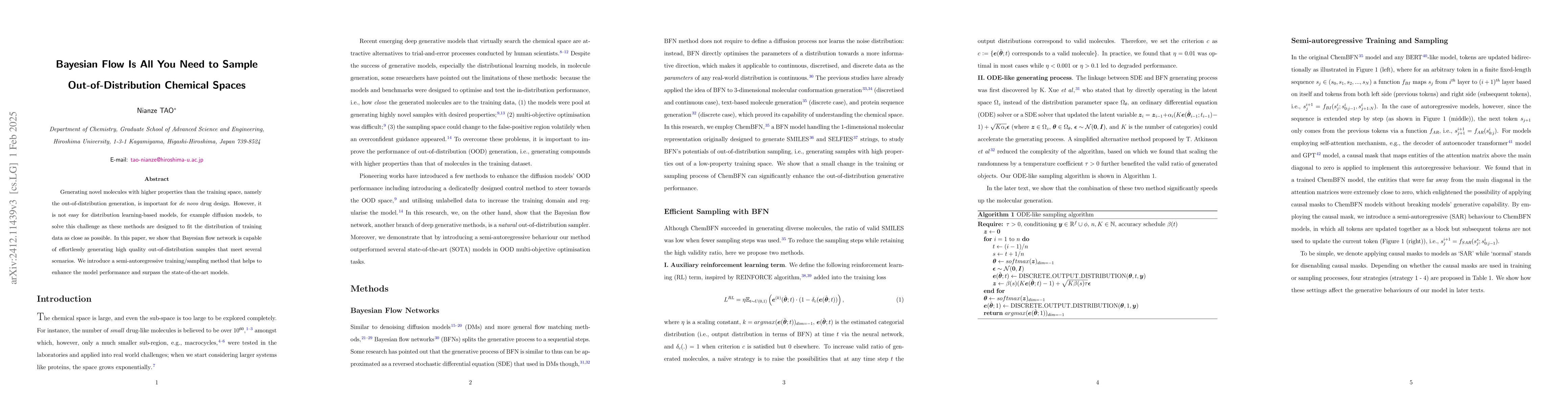 Thumbnail for Bayesian Flow Is All You Need to Sample Out-of-Distribution Chemical
  Spaces