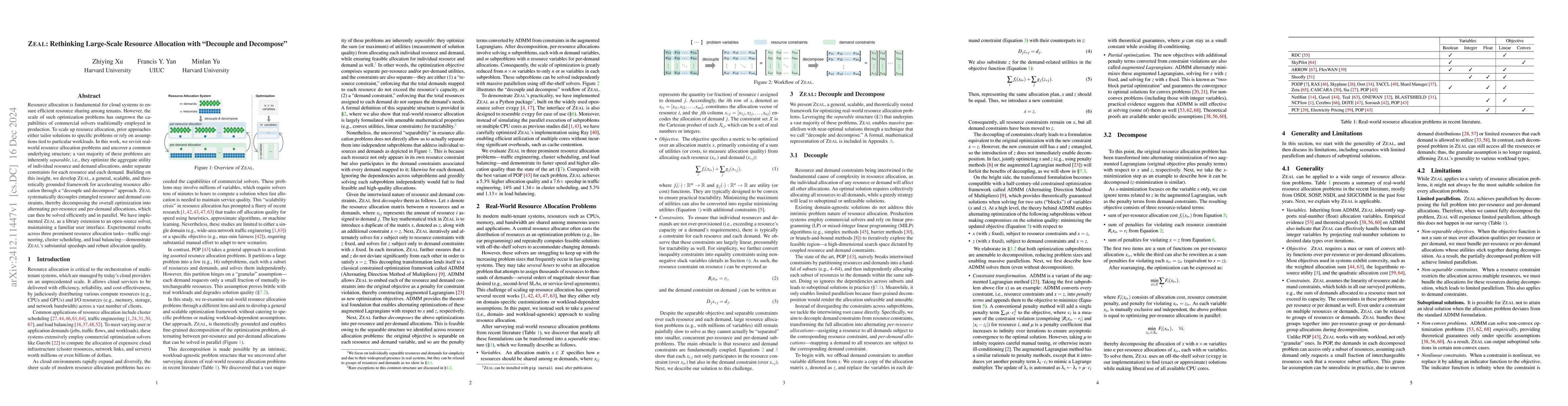 Thumbnail for Zeal: Rethinking Large-Scale Resource Allocation with "Decouple and
  Decompose"