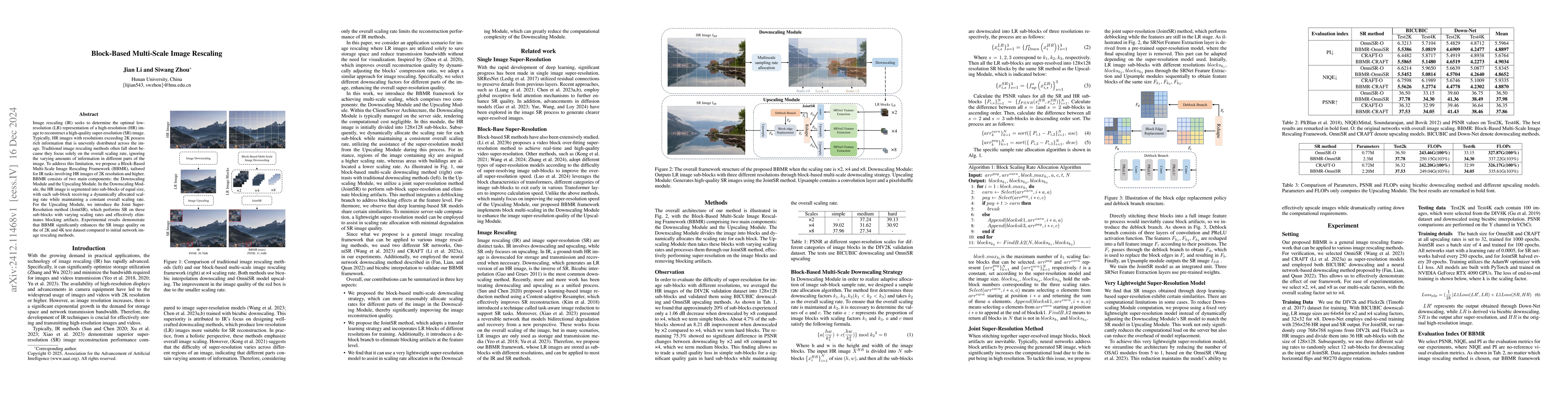 Thumbnail for Block-Based Multi-Scale Image Rescaling