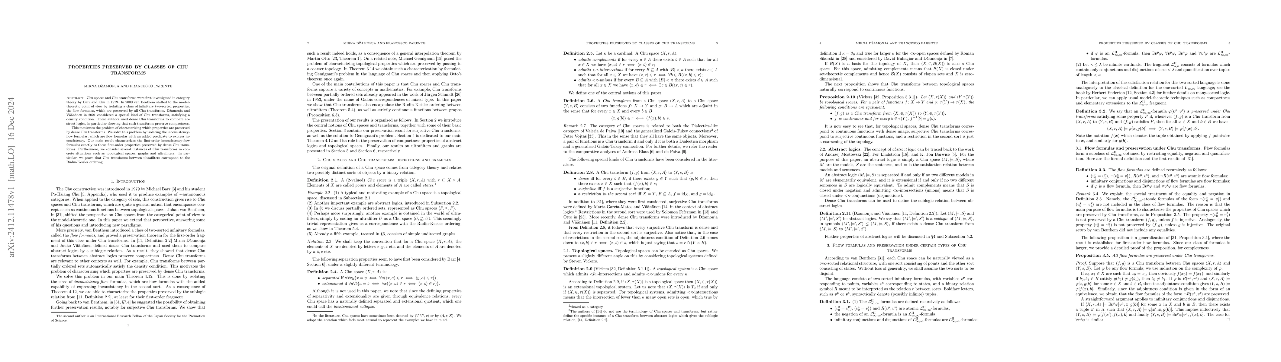 Thumbnail for Properties preserved by classes of Chu transforms