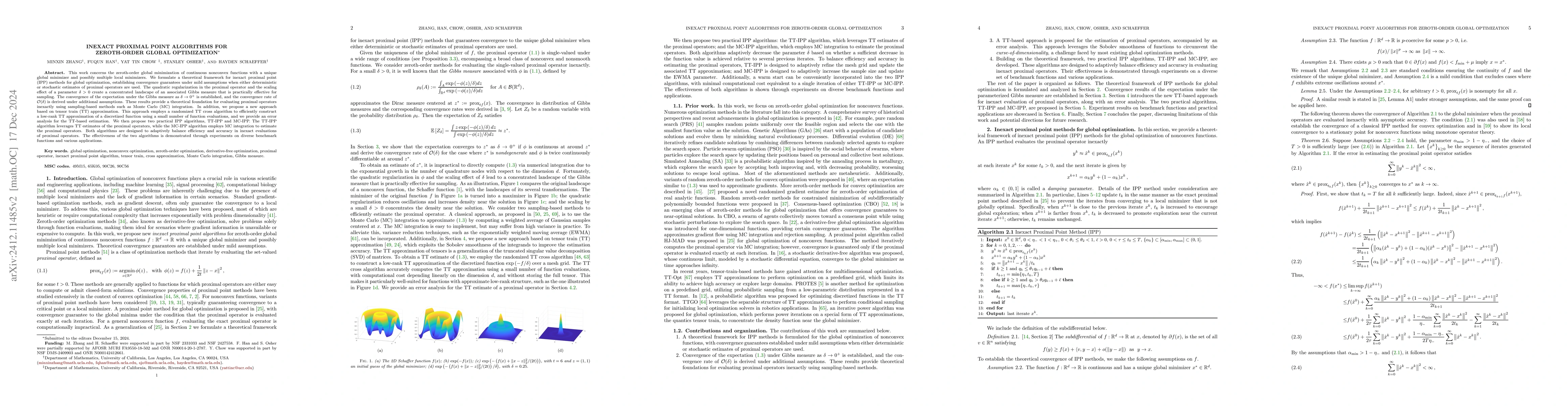 Thumbnail for Inexact Proximal Point Algorithms for Zeroth-Order Global Optimization