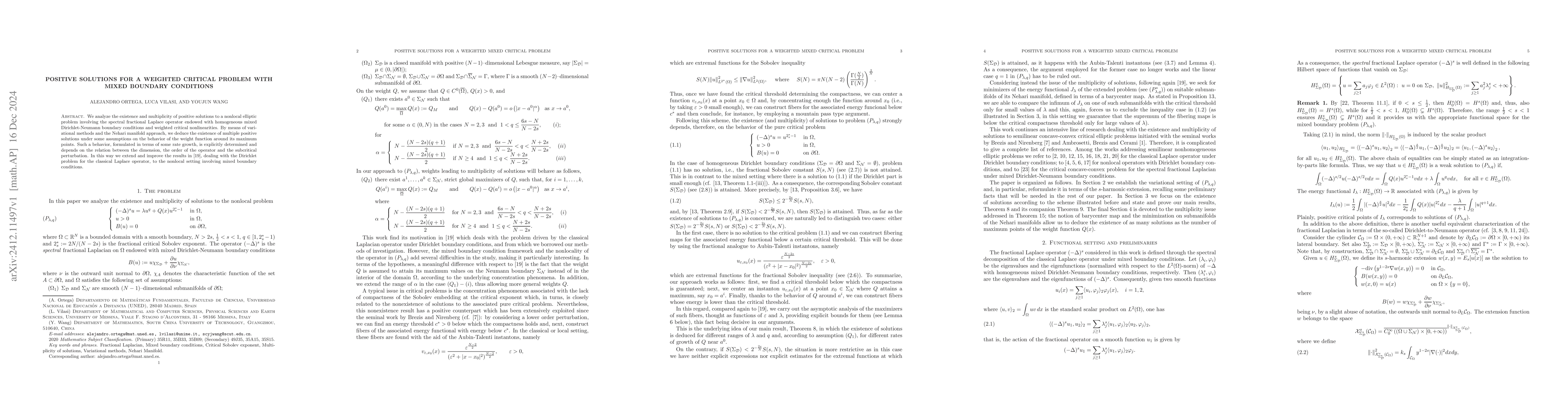 Thumbnail for Positive solutions for a weighted critical problem with mixed boundary
  conditions