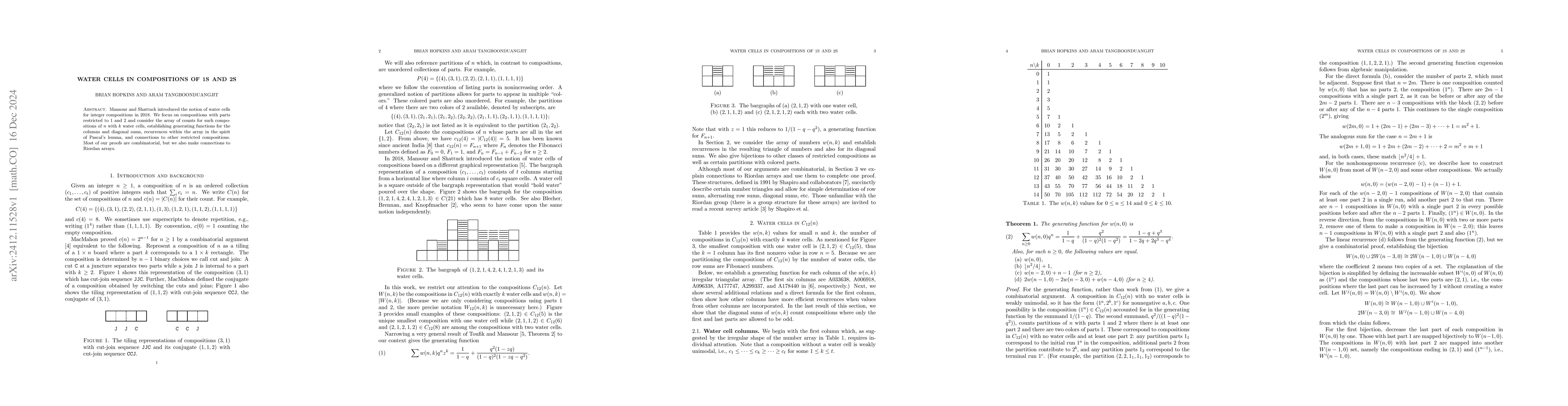 Thumbnail for Water Cells in Compositions of 1s and 2s