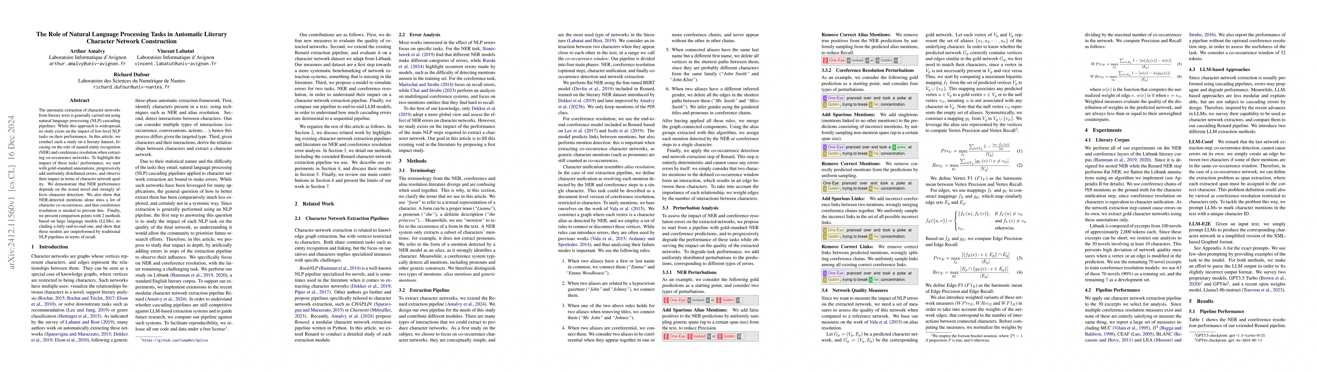Thumbnail for The Role of Natural Language Processing Tasks in Automatic Literary
  Character Network Construction