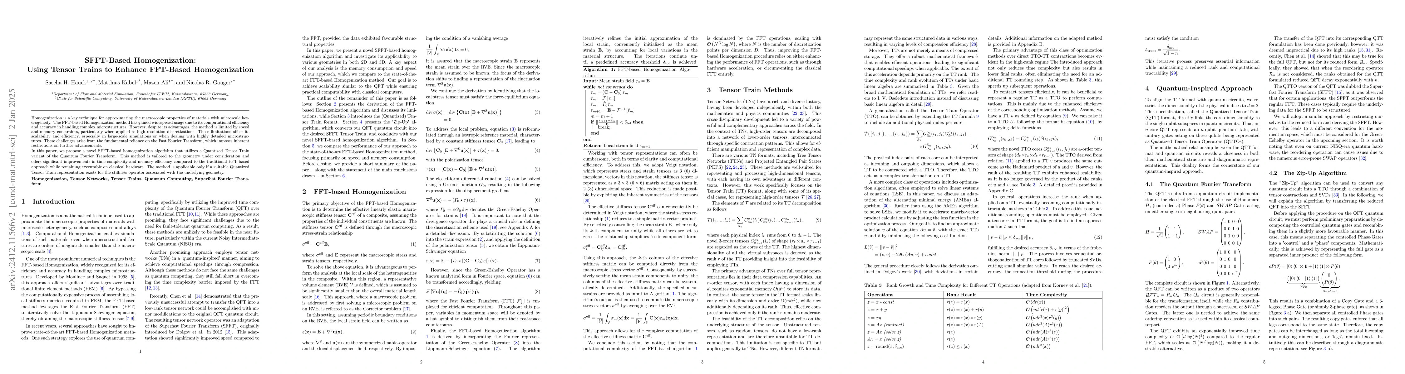 Thumbnail for SFFT-based Homogenization: Using Tensor Trains to Enhance FFT-Based
  Homogenization