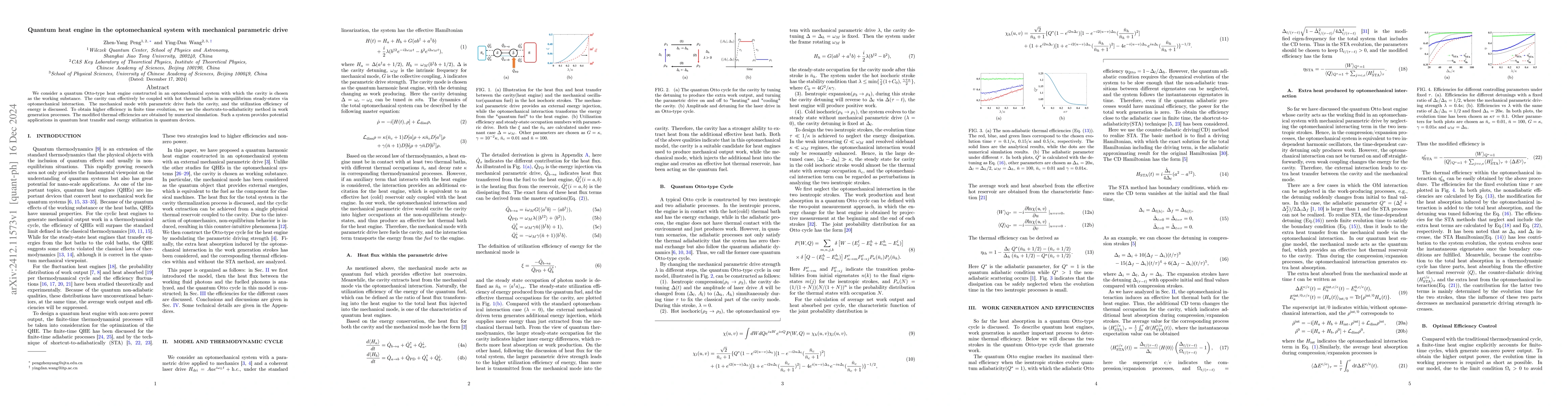 Thumbnail for Quantum heat engine in the optomechanical system with mechanical
  parametric drive