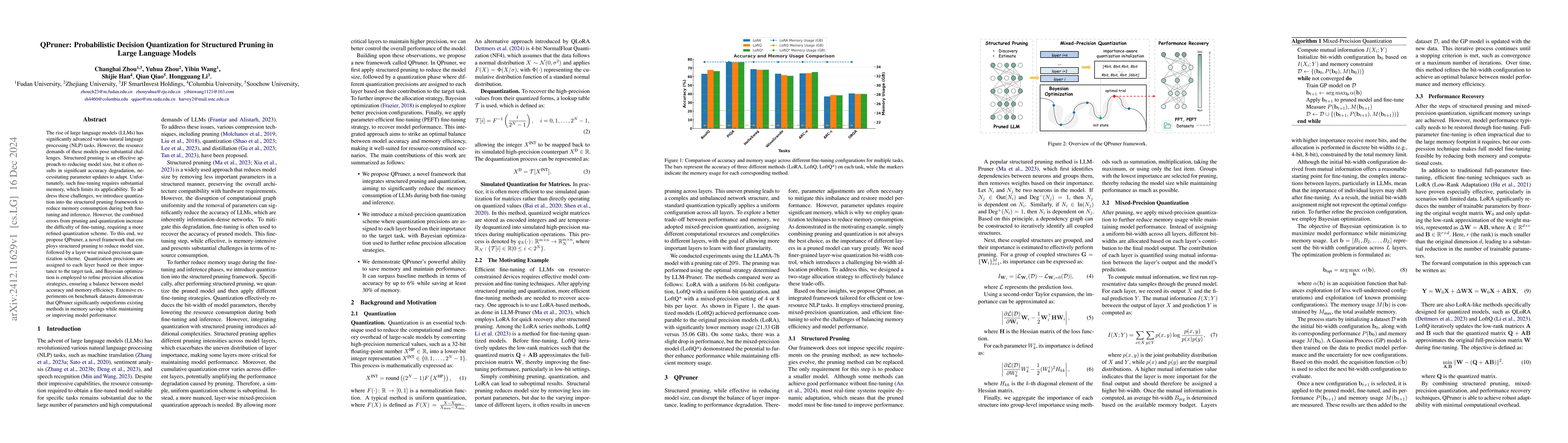 Thumbnail for QPruner: Probabilistic Decision Quantization for Structured Pruning in
  Large Language Models
