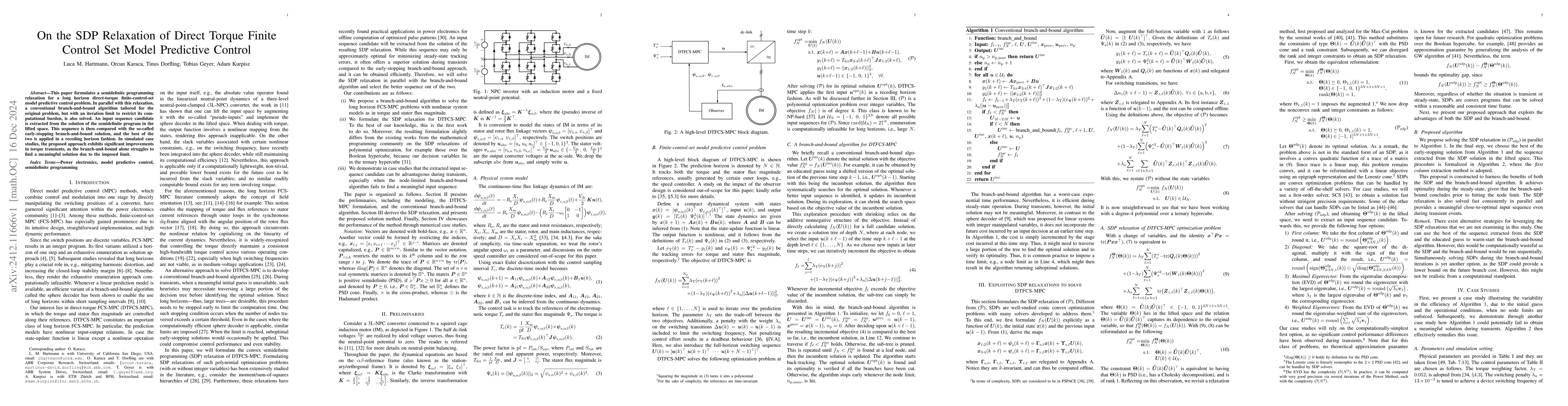 Thumbnail for On the SDP Relaxation of Direct Torque Finite Control Set Model
  Predictive Control