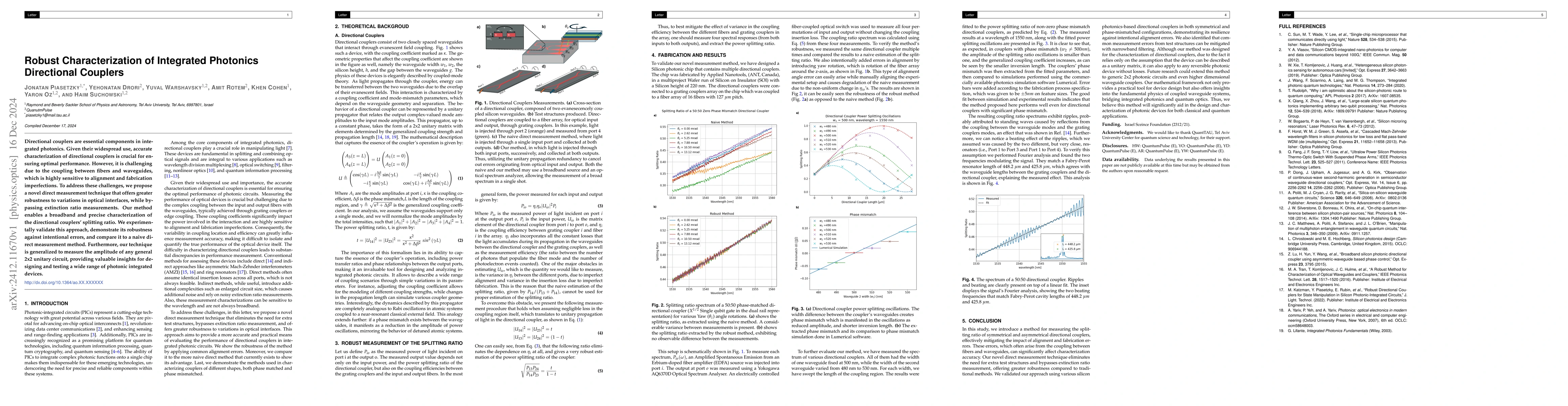 Thumbnail for Robust Characterization of Integrated Photonics Directional Couplers