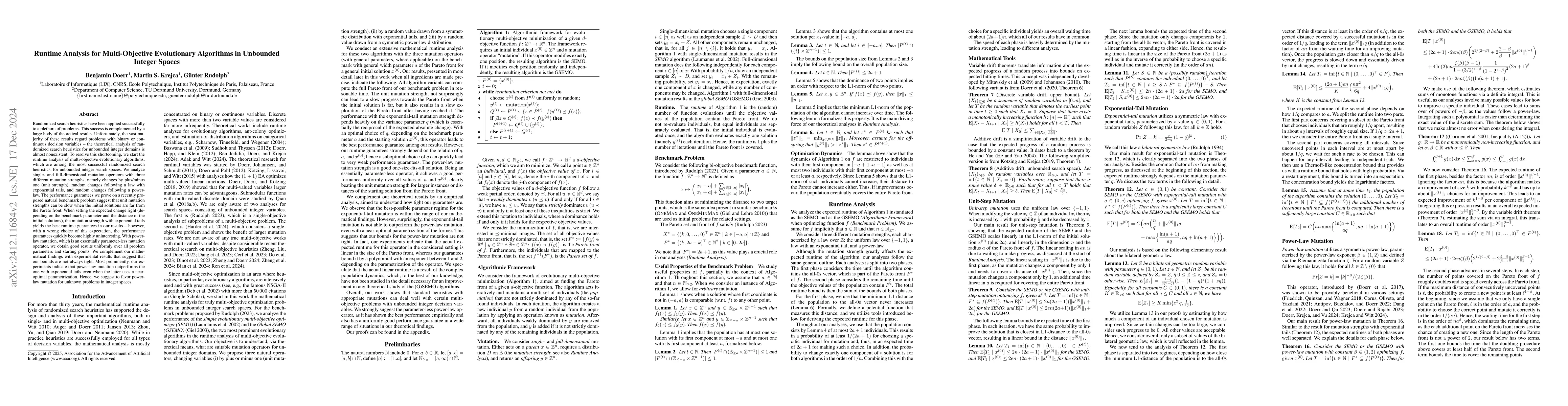 Thumbnail for Runtime Analysis for Multi-Objective Evolutionary Algorithms in
  Unbounded Integer Spaces