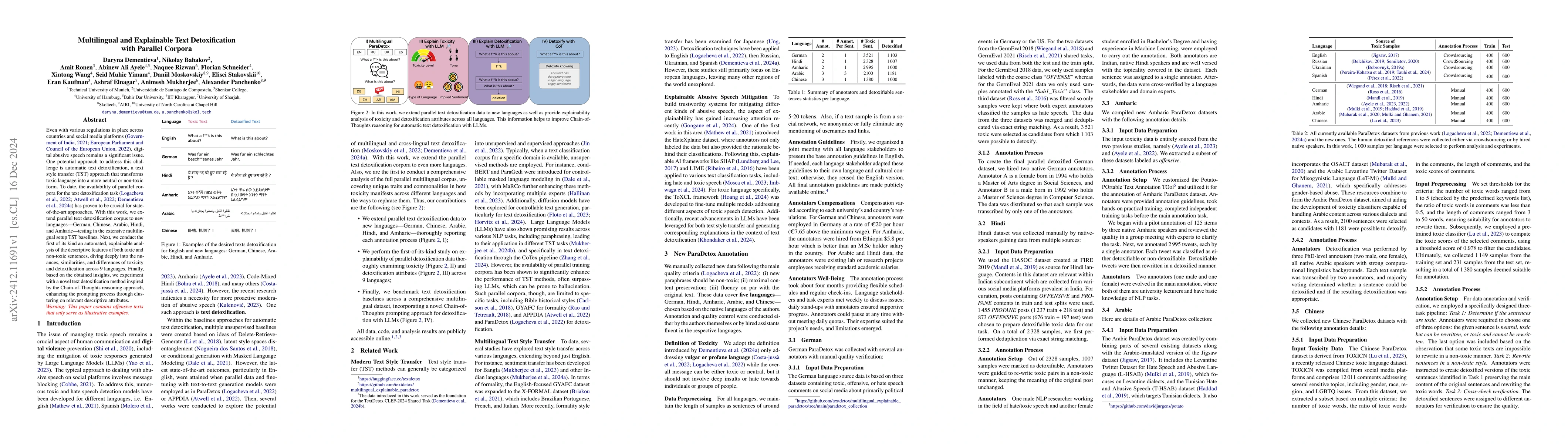 Thumbnail for Multilingual and Explainable Text Detoxification with Parallel Corpora