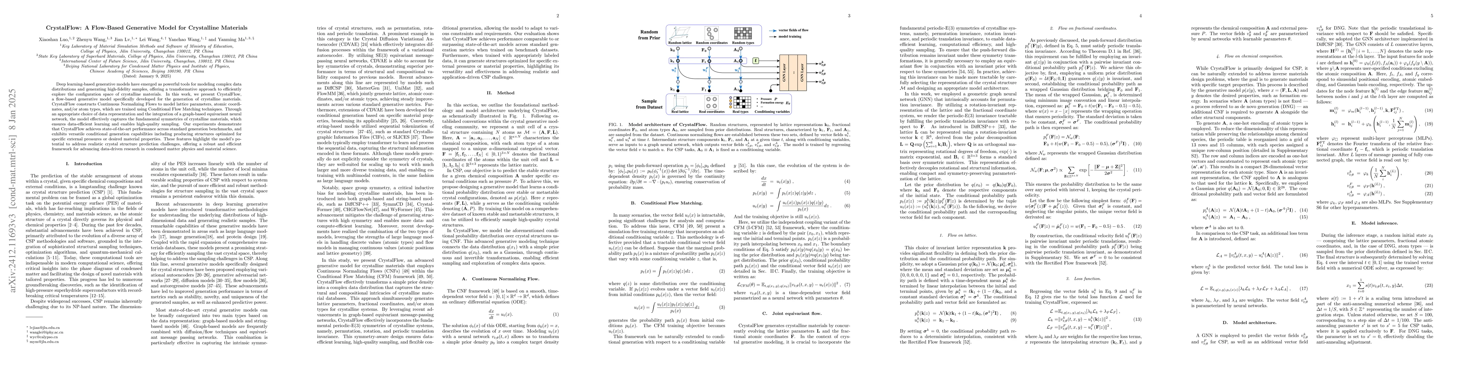 Thumbnail for CrystalFlow: A Flow-Based Generative Model for Crystalline Materials