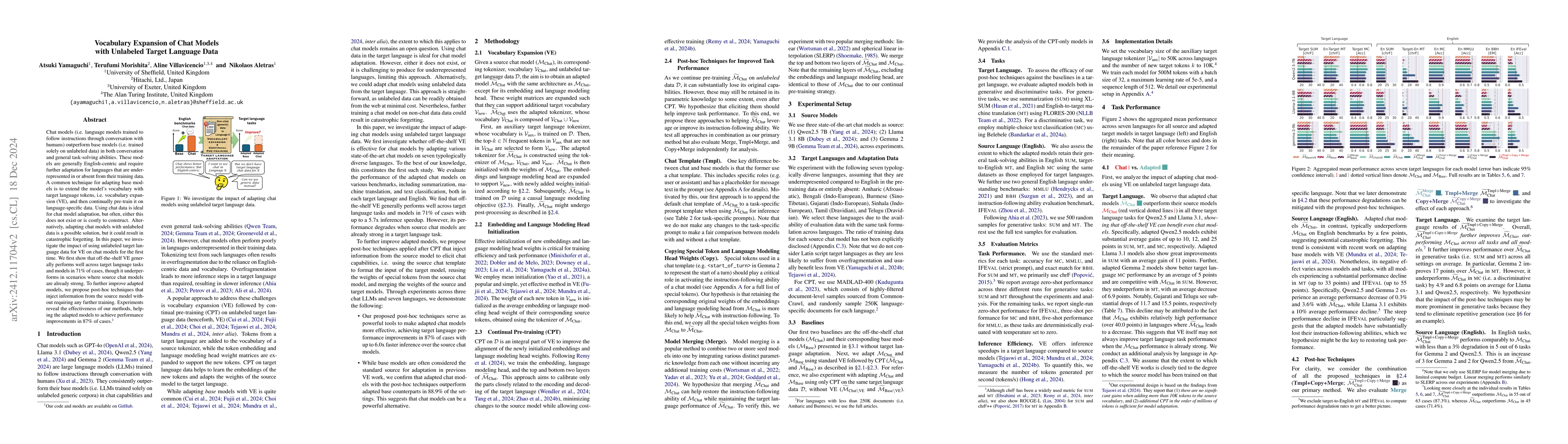 Thumbnail for Vocabulary Expansion of Chat Models with Unlabeled Target Language Data