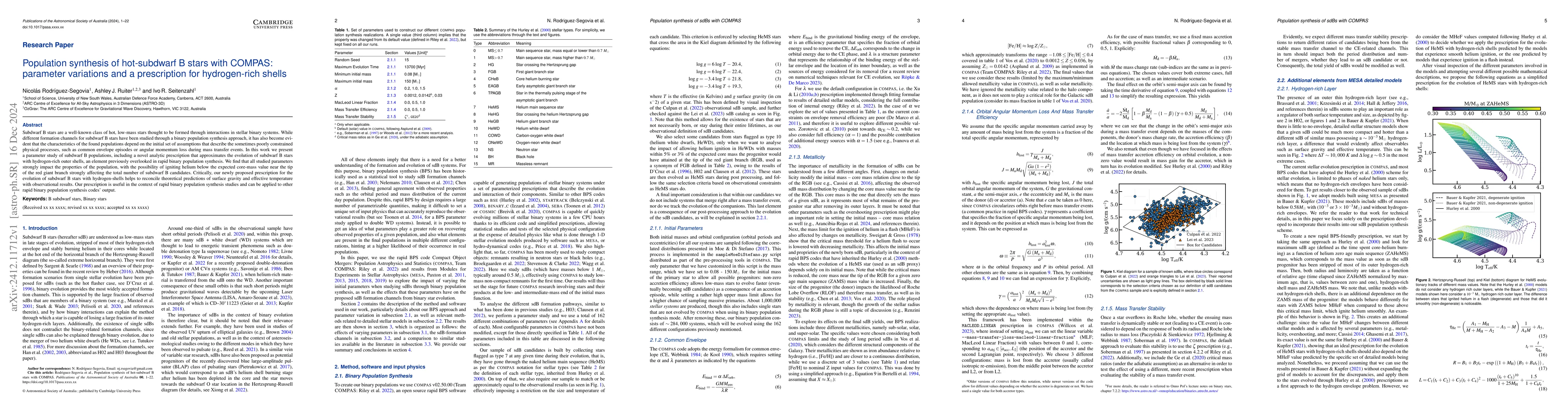 Thumbnail for Population synthesis of hot-subdwarf B stars with COMPAS: parameter
  variations and a prescription for hydrogen-rich shells