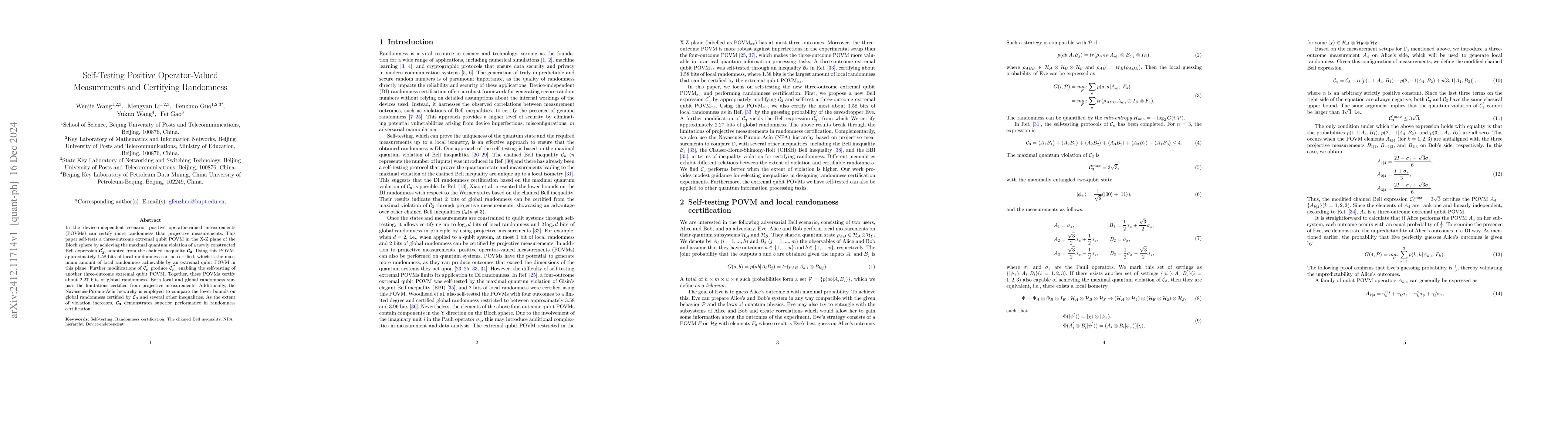 Thumbnail for Self-Testing Positive Operator-Valued Measurements and Certifying
  Randomness